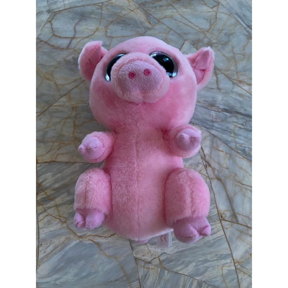 Ty Beanie Boos Piggley the Pig Pink Plush Sparkle Glitter Eyes 8.5 Inch Toy
